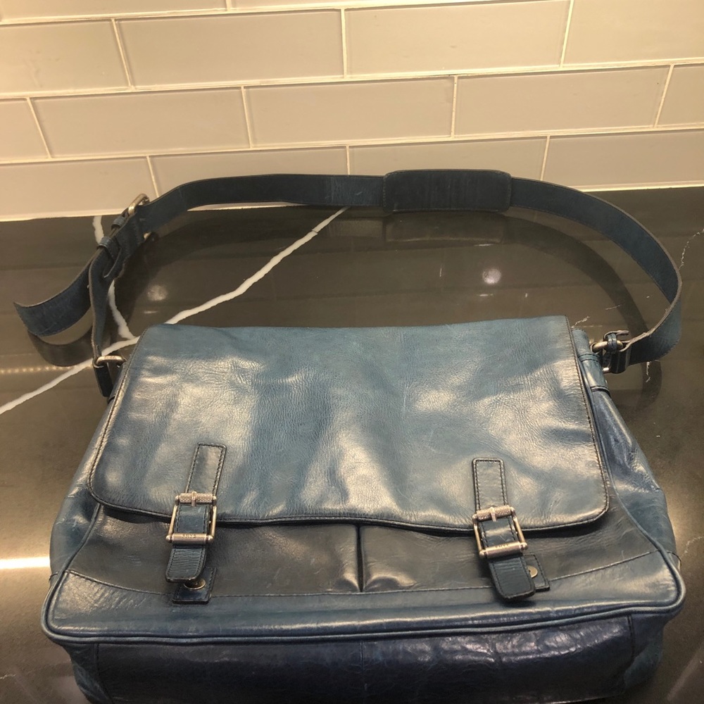 Frye men’s blue /green book bag.